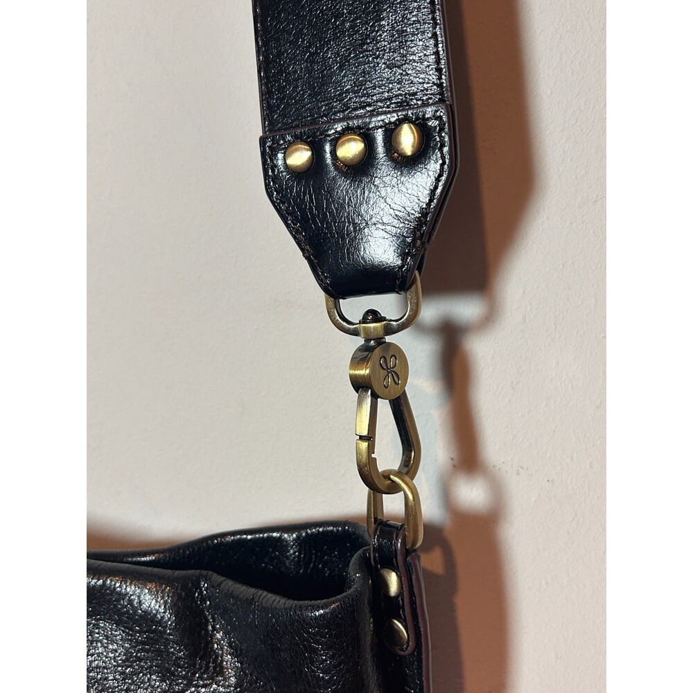 HOBO International Black Polished Leather Bucket Bag Purse Handbag - Picture 13 of 16